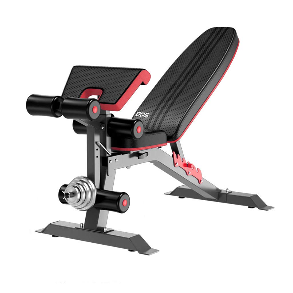 Weight Benches QFF@ Multiple Gears Adjustable Sit Up Bench, Foldable Dumbbell Stool, Multifunctional Bench Press Priest Stool, Mobile Wheel Design, Home Sports Fitness Equipment (Maximum Load:661lb)