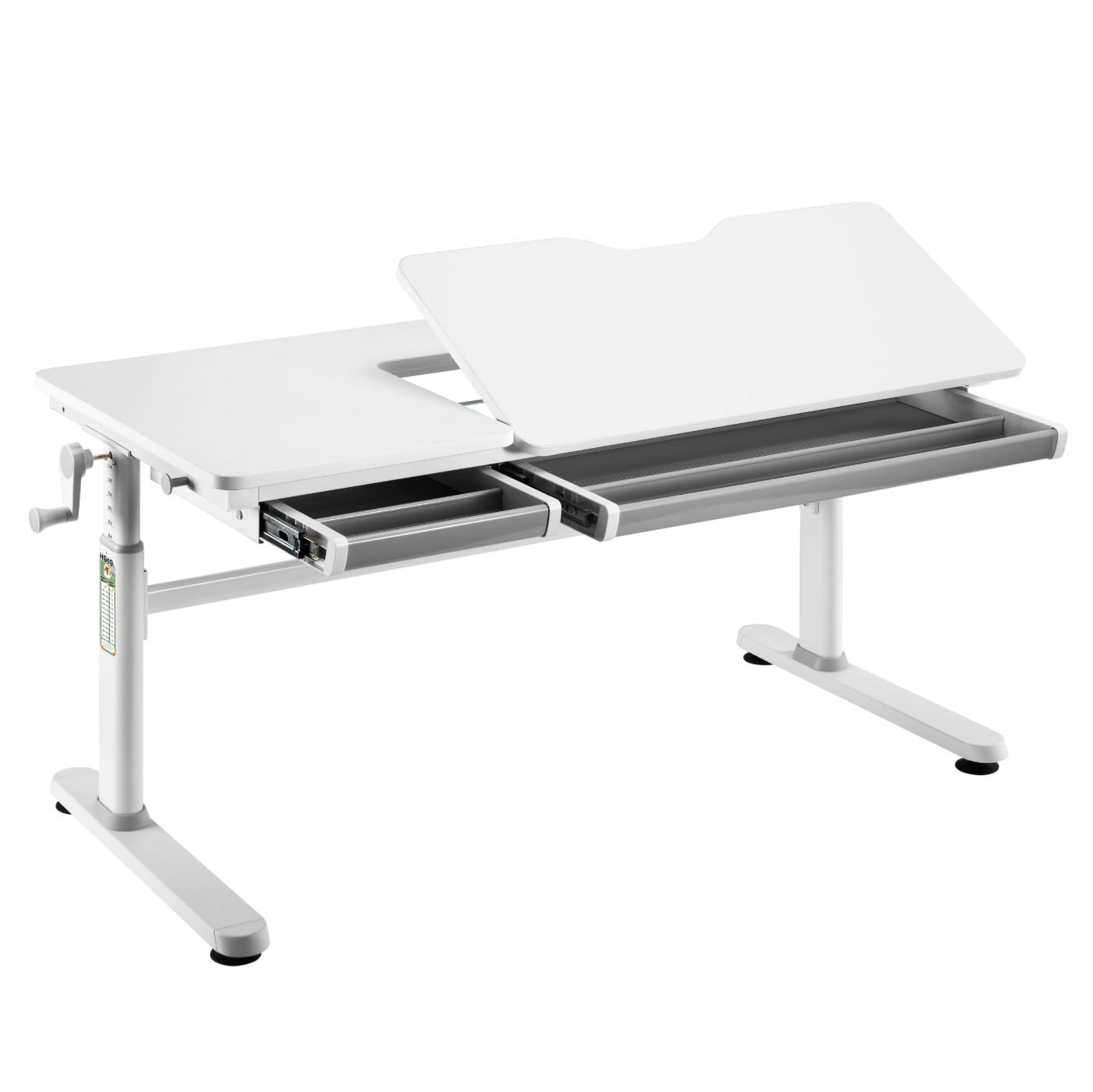 HOKO® Ergo-Study-Table Compact Plus Bureau Pour Enfant Réglable En Hauteur Avec Plateau Inclinable, Plateau De Table Réglable Et Butler Avec Support