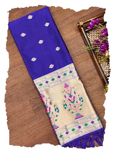 Image of DEVANGI Women's Woven Paithani Banarasi Silk Dupatta /Chunni For Women, Floral Print 1 Meter Wide and 2.3 Meter Length Printed Designer Dupatta /Chunni For Girls