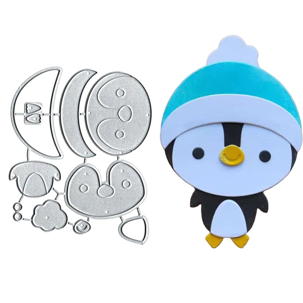 Animals Penguin Frame Metal Die Cuts Dies Stencil, Animals Penguin Frame Cutting Dies Cut Stencils DIY Scrapbooking Cards Photo Album Craft Embossing Paper Dies for Album Card Scrapbooking Making