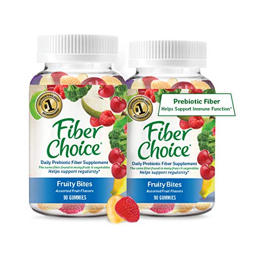 Fiber Choice Fruity Bites Fiber Gummies, #1 Gastroenterologist Recommendedⱡ, Helps Support Regularity*, Prebiotic