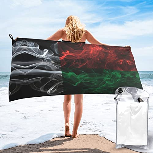 319 Toallas De Camping Bandera Estilo Humo De Madagascar Toallas De Baño Absorbentes Toalla Viaje Antiarena Toalla Piscina para Piscina Playa Camping 70x140cm