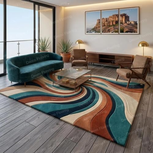 Image of Soft Pure Woolen Modern Collection Tufted Carpet for Living Room,Bedroom'Kitchen and Hall (5 X 7) Feet