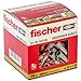 Price comparison product image fischer 555108 DUOPOWER Wall Plugs with Screws, Red/Gray, 8x40-50 Pieces