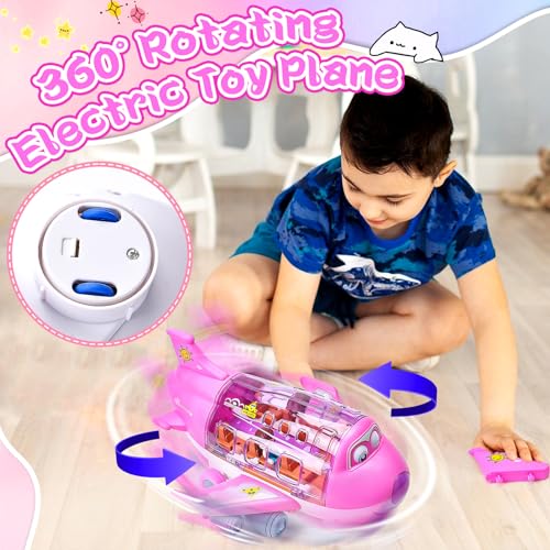 LEEWENYAN Electric Airplane Toy for Toddlers 360° Rotating Aeroplane Toys with LED Light & Music - Image 3