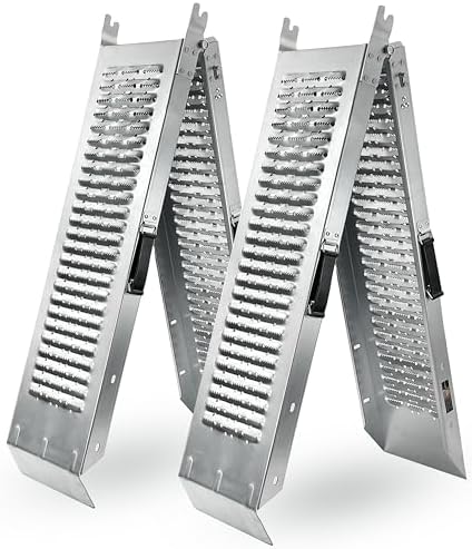 Crystals 2 Pcs Steel Foldable Loading Ramp 400Kg Capacity Bike Quad ...