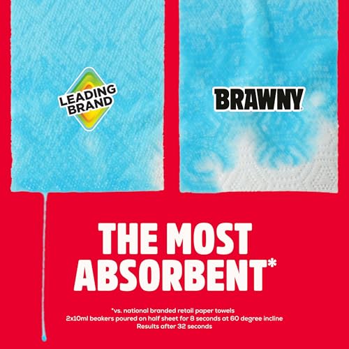 Brawny Tear-A-Square 3-Ply Paper Towels, 6 Double Rolls = 12 Regular Rolls (3 Packs of 2) - image 4