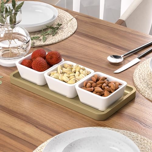 Image of Weenson Gold Bathroom Vanity Tray for Countertop Perfume Makeup Jewelry Decor Candle, Bamboo Kitchen Tray for Soap Dispenser Spice Coffee, Toilet Tank Tray 11.81 inchL x 6.1 inchW x 0.79 inchH