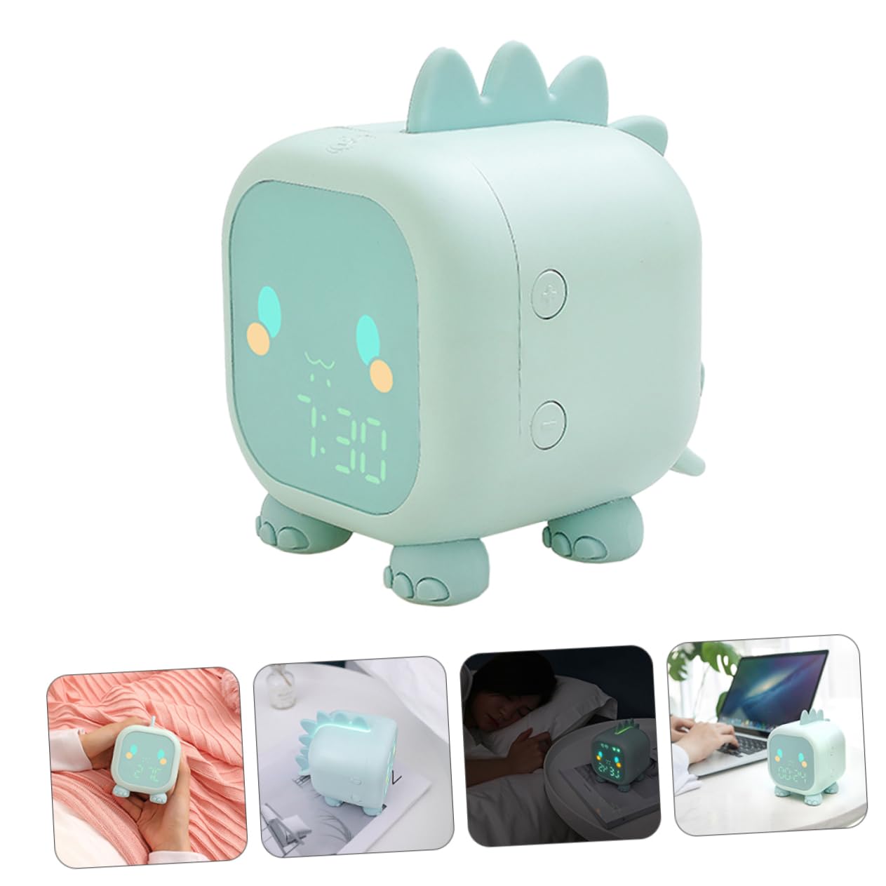 Reloj Despertador Electrónico Creativo en Verde de Plástico para Niños