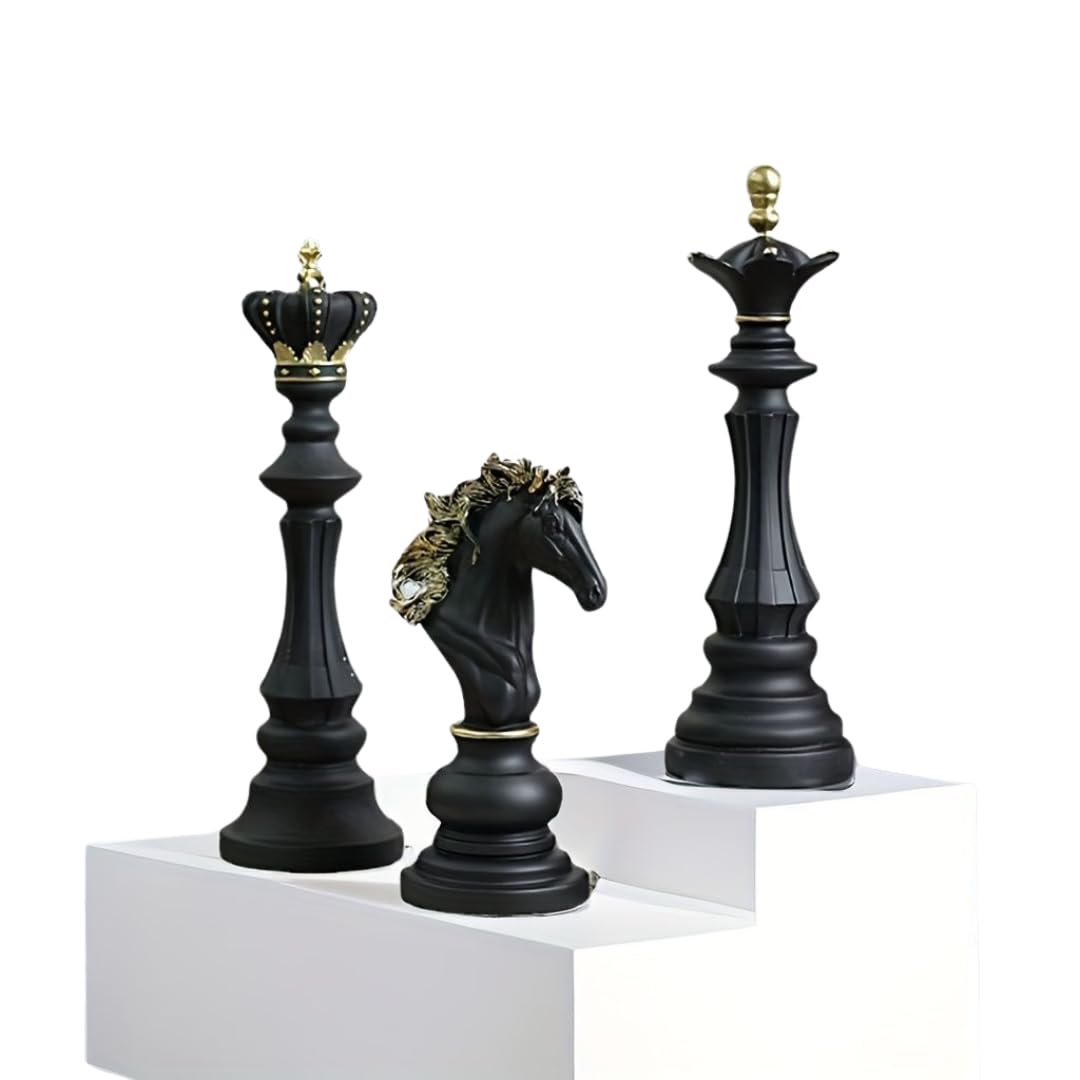 Amazon.co.jp: [Rebirth] 大きいチェスの置物 馬の置物 ブラック