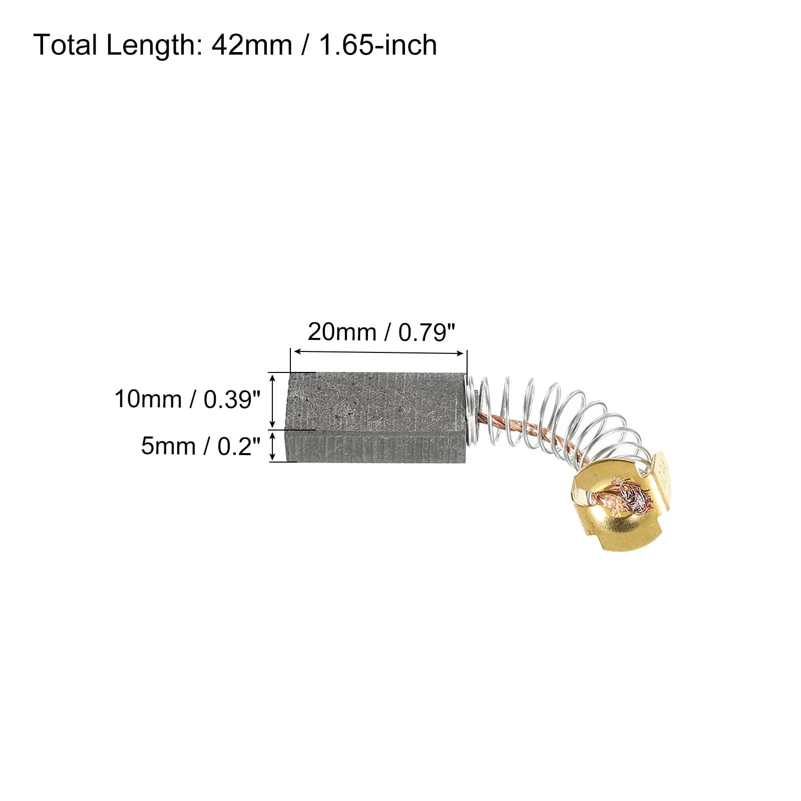 PATIKIL Carbonio Spazzole Spazzola di Carbone di Ricambio 20x10x5mm per Motori Elettrici Potenza Strumento Angolo Smerigliatrice Tavolo Ricambio Parte Riparazione, 4pz