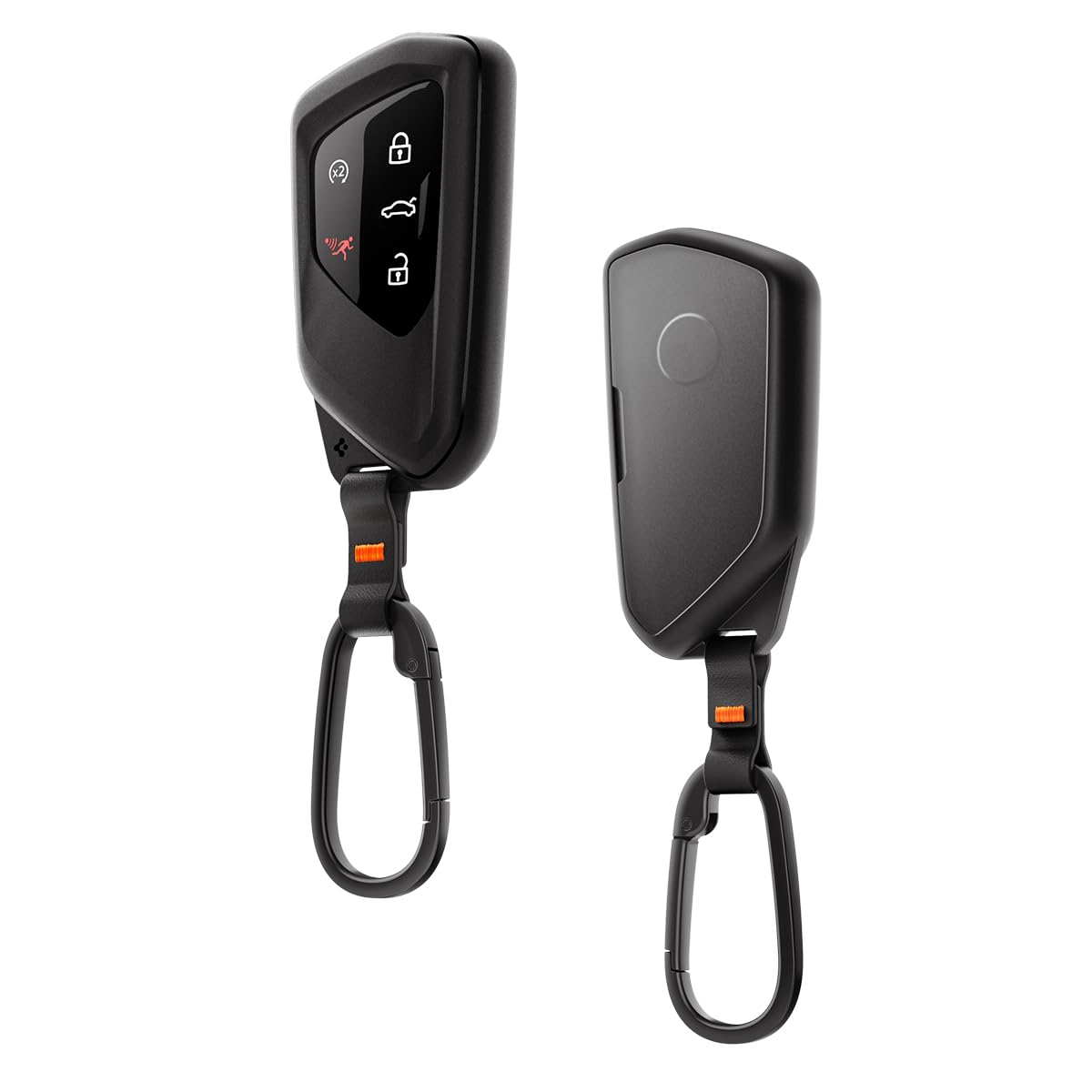 Spigen Volkswagen Schlüsselhülle [1 Stück], TPU Schlüsselgehäuse, Autoschlüssel Hülle für VW, SKODA mit Karabiner und Riemen, Kompatibel mit VW Smart Key Fernbedienung Cover Zubehör - Schwarz