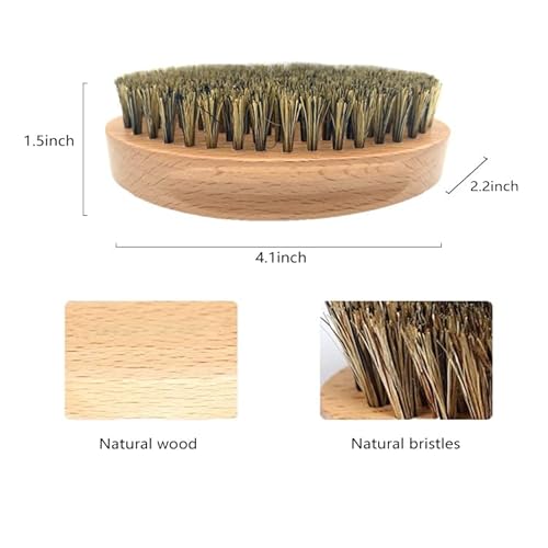 Haneex Beard Brush Man 100 Percent Boar Bristle Hair Brush, Beard Combmade Of Solid Wood, With Medium Hard Bristles To Conquer And Soften Your Beard #TOP2