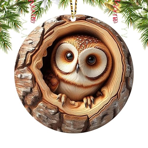 Acryl Weihnachtsbaumschmuck, 2D Bunt Bedrucktes Tier-Rückspiegel Auto...
