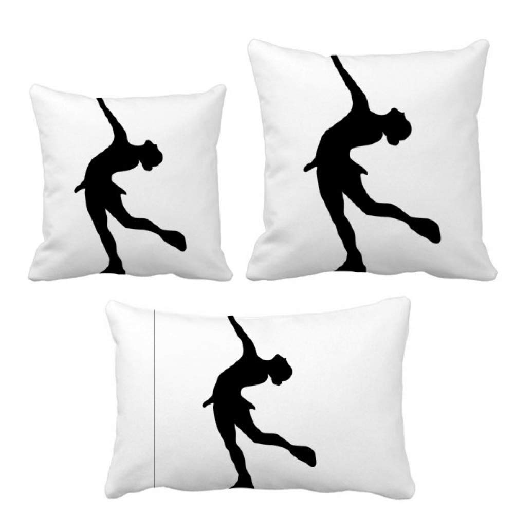 Housse de coussin pour femme silhouette de sport d'hiver décoration canapé salon