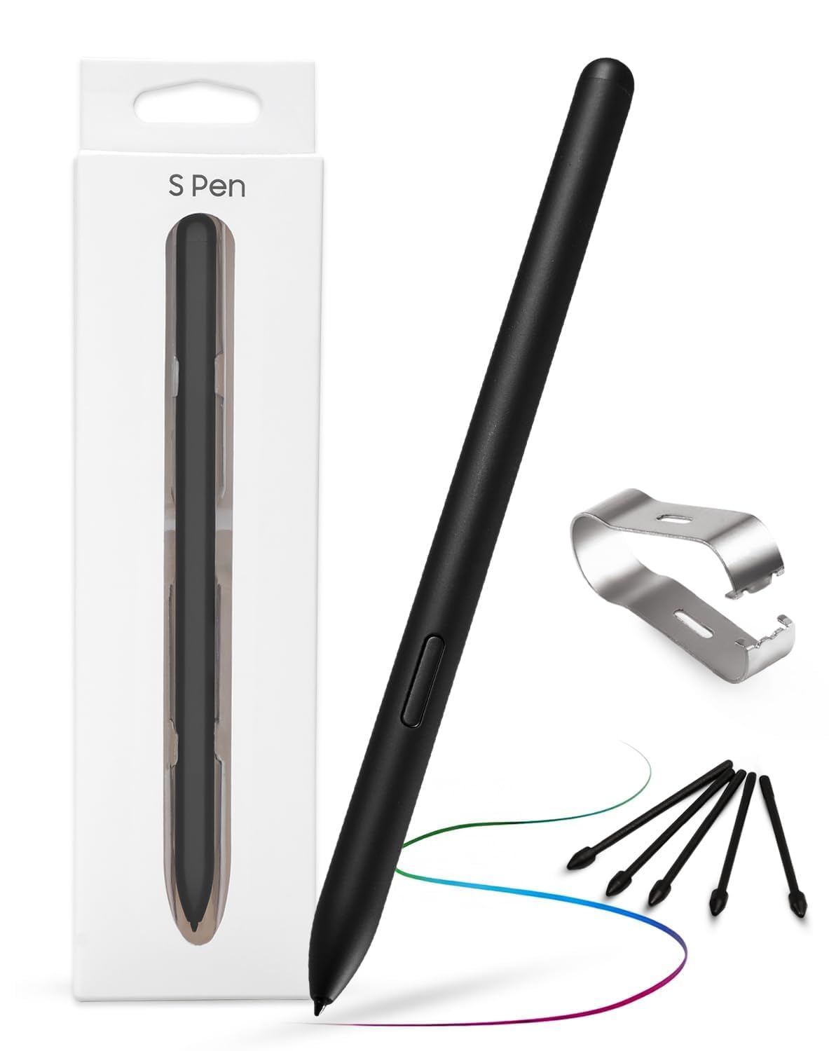 The AutoStory Stylus Pen for Samsung Galaxy Tab S6 Lite | Compatible S Pen with 4096 Pressure Levels, 5 Extra Nibs and tweezer | Works with SM-P610, SM-P615, SM-P610N (Oxford Gray) (Without Bluetooth)