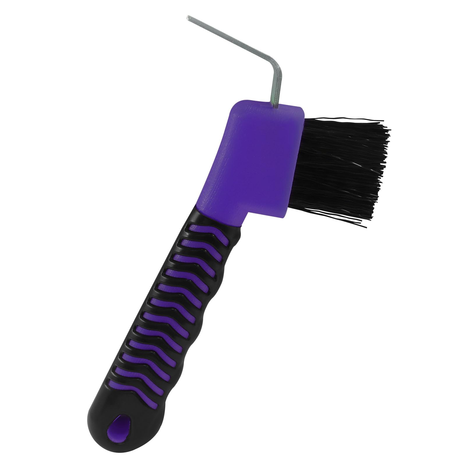 Litoexpe 1 Pcs Horse Hoof Pick Brushes with Soft Touch Rubber Handle, Fine Brush for Goat Donkey and Horse Equestrian Enthusiasts (Purple)