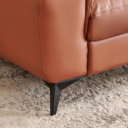 Image of Home Centre | Aprilla NXT Half Leather 1-Seater Sofa | Sofa for Living Room | Solid Wood | Tan | 1 Year Warranty