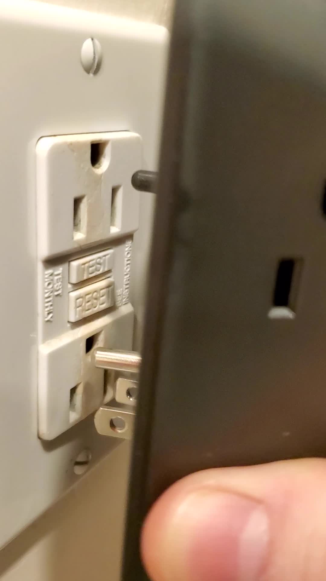 Upside down, won't fit GFCI outlet