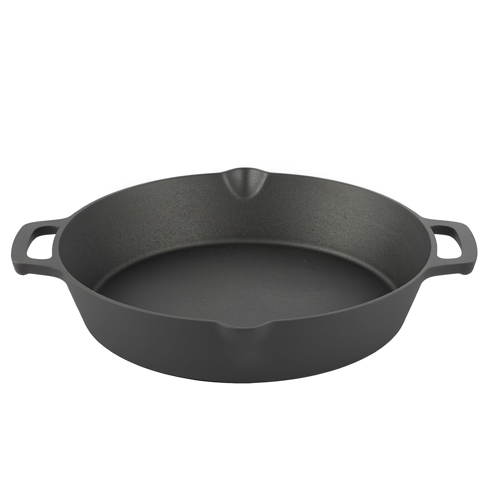 EVERGOODS 38cm Pre-Seasoned Cast Iron Skillet Frying Pan with 2 Handles for Ease of use, Induction Compatible Cookware for Indoor & Outdoor Use (15 Inch, 38 cm, Cast Iron Pan, Induction Compatible)