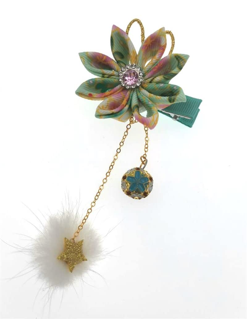 Vintage Floral Pompom Tassel Hair Clips for Women Girls Handmade Hair Accessorie Amazon.com : 1pair Classical Hair Clips Floral Pompom Tassel  main image 3