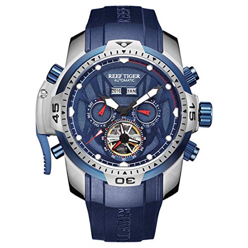 Preisvergleich Produktbild REEF TIGER Herren Uhr analog Automatik mit Kautschuk Armband RGA3532-YLBR
