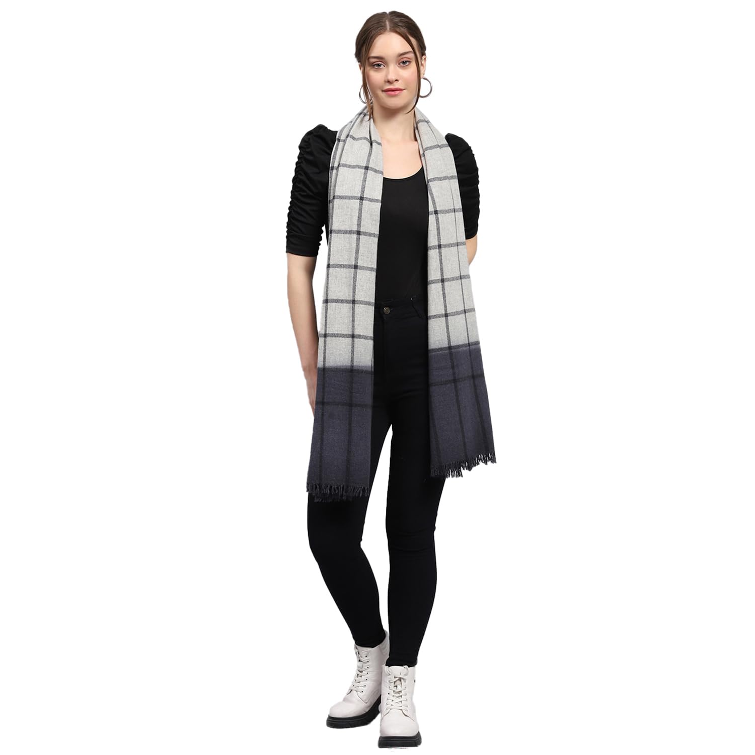 monte carlo Womens Checkered Stole (224STL4343)-picture-44