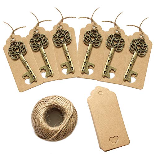 75Pcs Wedding Favors Skeleton Key Bottle Opener,Vintage Skeleton Key Bottle Opener with 75pcs