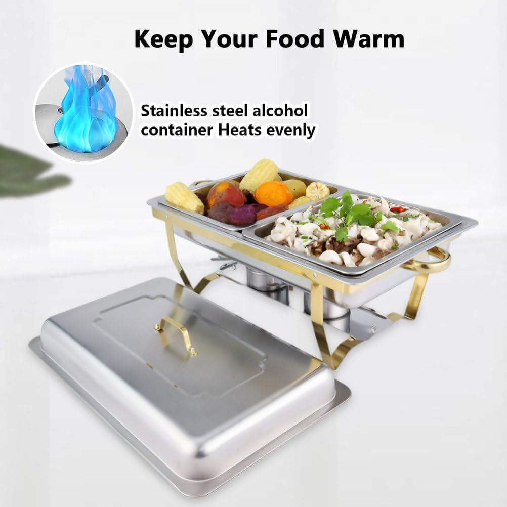 AIZYR Chafing Dishes for Buffet, Chafers and Buffet Warmers Sets Rectangle Food Warmer for Party Holiday Banquets,Single Grid
