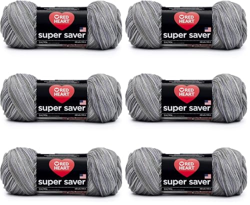 Image of Red Heart Super Saver Yarn, 6 Pack, Dove 3 Count