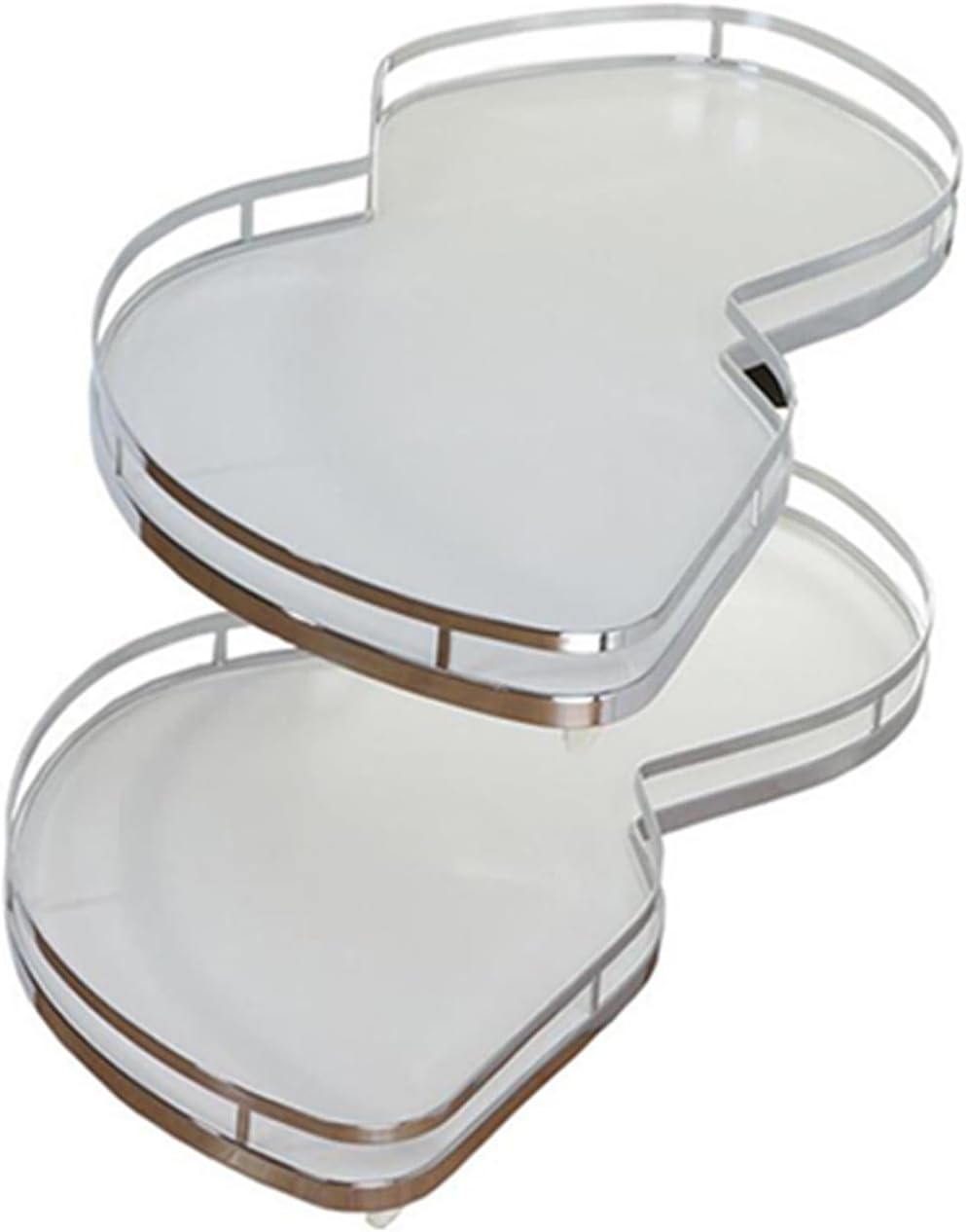 Kitchen Cabinet Cupboard Corner Pull Out Shelf Organizer Rotating Storage Rack 2 Tier Corner Flying Saucer Basket for 900-1000mm Cabinet (Left Open
