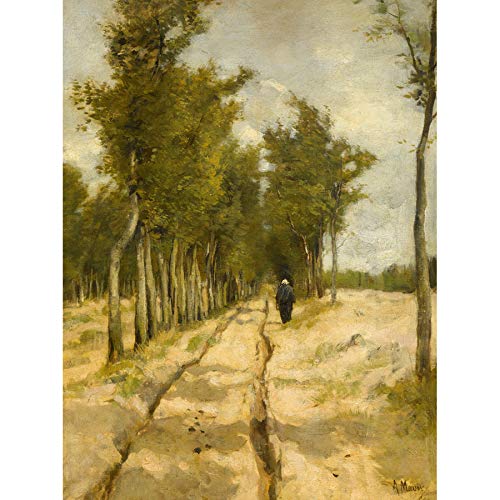 Anton Mauve Torenlaan To Laren Trees Path Painting Art Print Canvas Premium Wall Decor Poster Mural