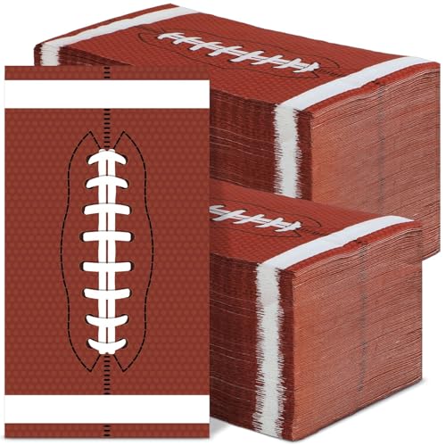 gisgfim 100Pcs Football Paper Napkins Sport Guests Tissues Rugby Team Disposable Cocktail Hand Napkins for Bathroom Baby Shower Game Birthday Touch Down Party Supplies Favors Kitchen Decorative Towels