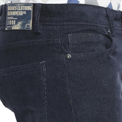 Image of BASICS Premium Cotton Stretch Formal Trousers for Men | Office Pants
