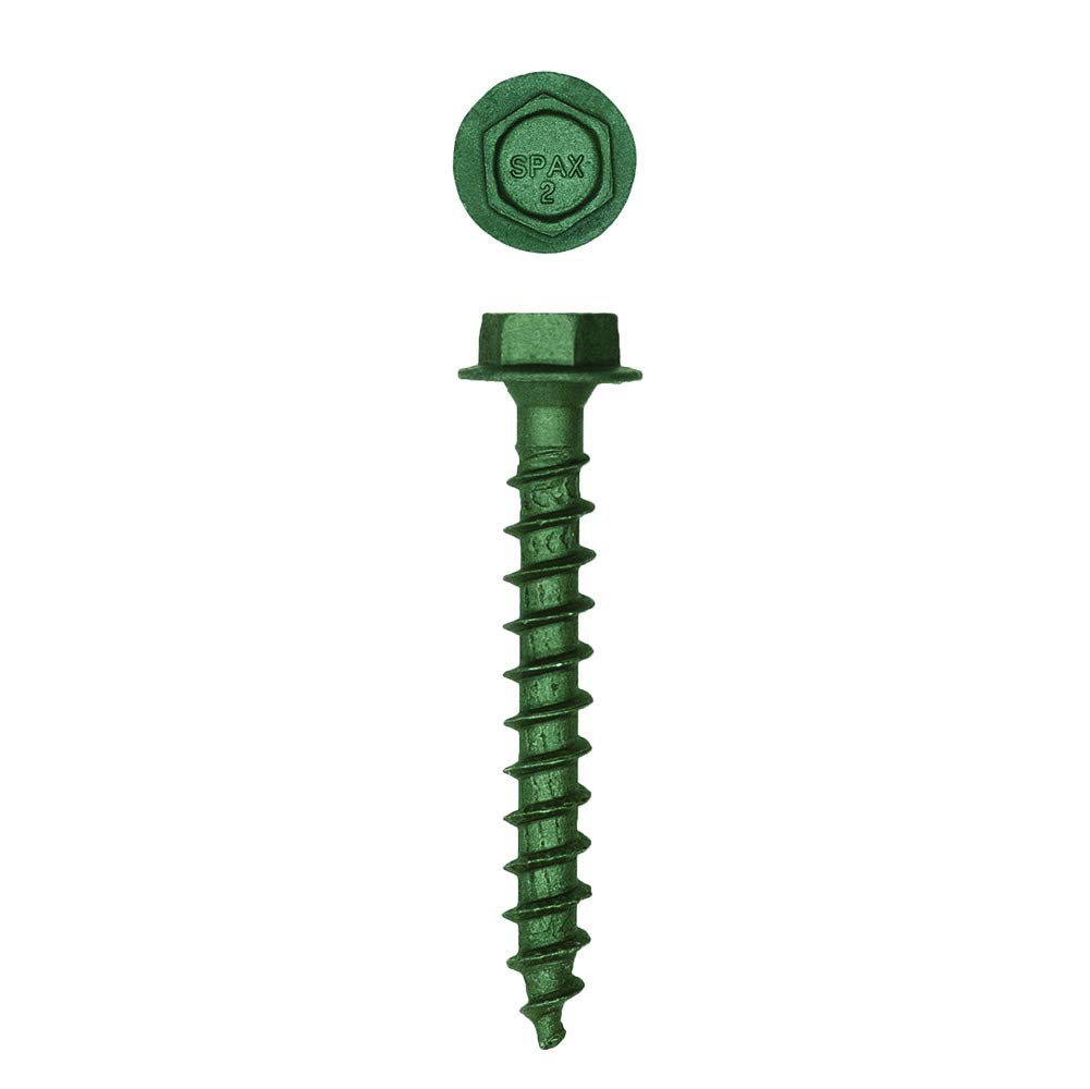 SPAX 1/4" x 2" Exterior Hex Head Structural Wood Lag Screws Powerlags Hex (500 EA) Bulk Pail Bit Included Heavy Duty Rust Resistant