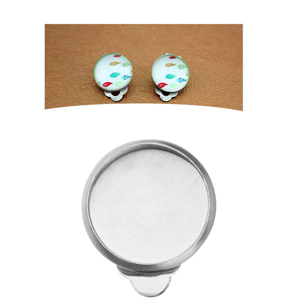 Boucles D'oreilles Clip En Argenté Avec Cabochons Verts - Bijou Vintage - Occasion Bon état