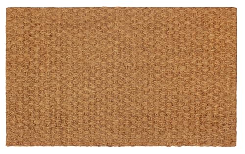 Croft&Cane Woven Coir Doormat Basketweave Design Non Slip Heavy Duty Back Door Mat - Easy Clean Dirt Trapping Durable Indoor Outdoor Entryway Front Door Mat 17 x 30 Inches - Natural