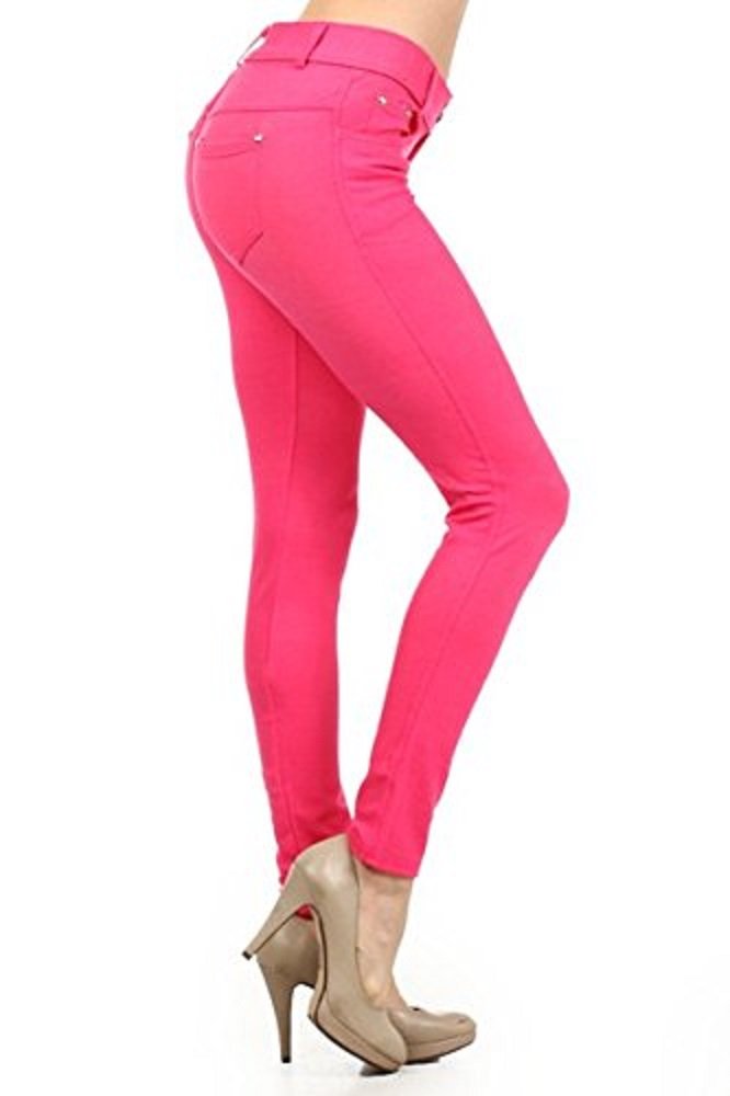 YELETE Women's Basic Five Pocket Stretch Jegging Tights Pants