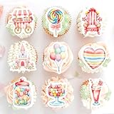 Blumomon 50Stück Vorgeschnitten Essbare Süßigkeiten Cupcake Dekoration Geburtstagskuchen Dekoration Verlobungsparty Baby Dusche Party Kuchen Dekorationsartikel