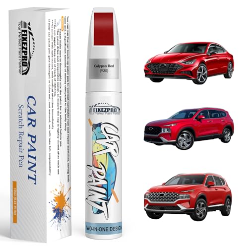 Image of Y2E Calypso Red Touch Up Paint for Hyundai, Exact Color Match Car Paint Scratch Repair Remover Pen Kit Quick & Easy Fix Vehicle Chips and Automotive Nicks Scuff