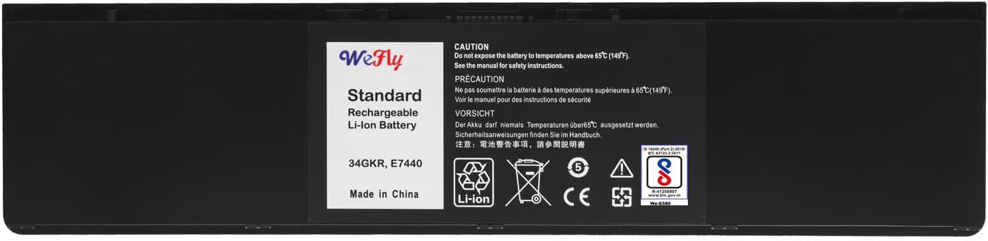 E7440 E7450 Battery for Dell Latitude 14 7000 E7440 E7450 E7420 7440 7450 PFXCR 34GKR F38HT G95J5 0G95J5 3RNFD G0G2M T19VW V8XN3 E225846 909H5 0909H5 5K1GW 451-BBFT 451-BBOG 451-BBFV 451-BBFY (E7440)