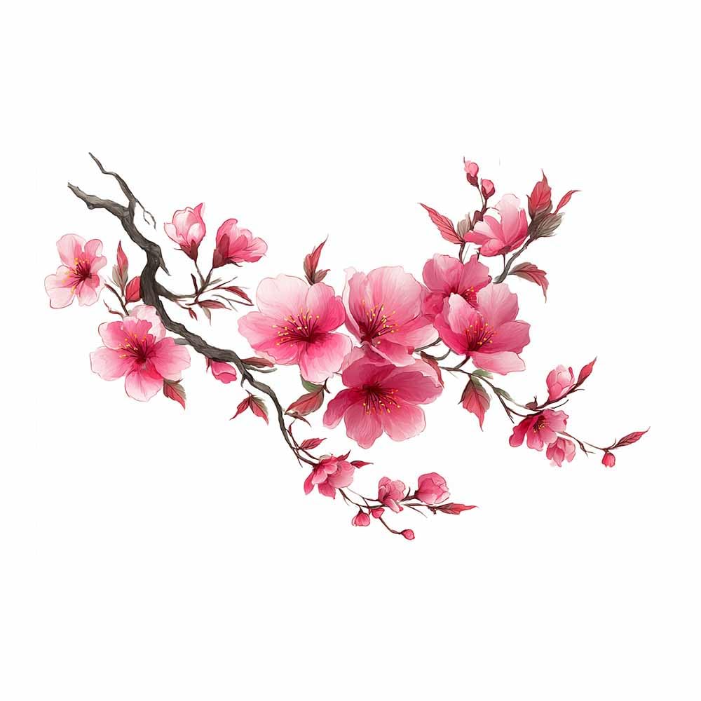 ZAMAEIU Canvas Print Wall Art Cherrys blossomss unfurling Modern Nature Landscape Poster, for living room, bedroom,Corridor Office Room Decoretc.(pink)-60x90cm Unframed
