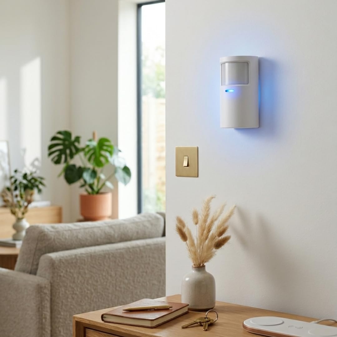 Daewoo Security - Sistema de alarma para casa AM343 - Central WiFi, cámara solar giratoria + interior, teclado RFID, 5 sensores 2 en 1, sirena solar 110dB, sin suscripción, Alexa & Google Home