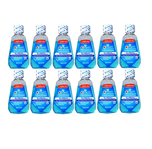 Crest Pro-Health Clean Mint Multi-Protection Mouthwash (Mouthrinse), Travel Size 1.2 oz (32ml) - Pack of 12