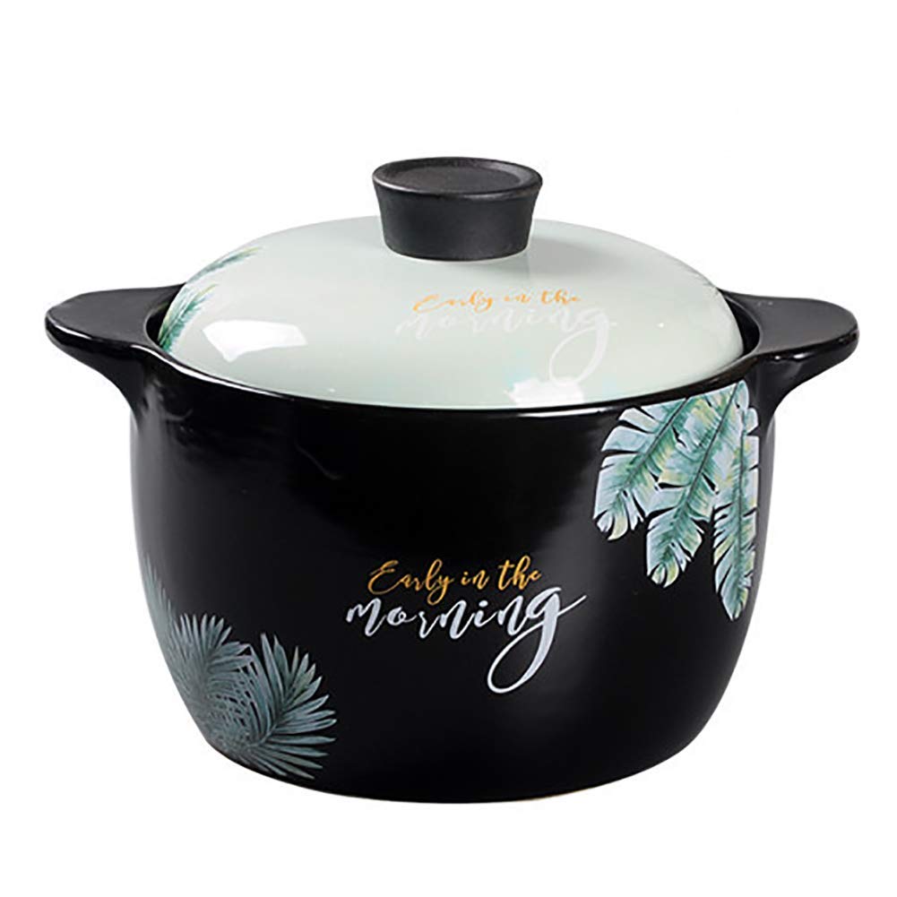 Lattina di Argilla Ceramica, casseruola in Terracotta Naturale da Cucina, cocotte Antiaderente Adatta per 2-3 Persone 3 Litri (3 Litri)