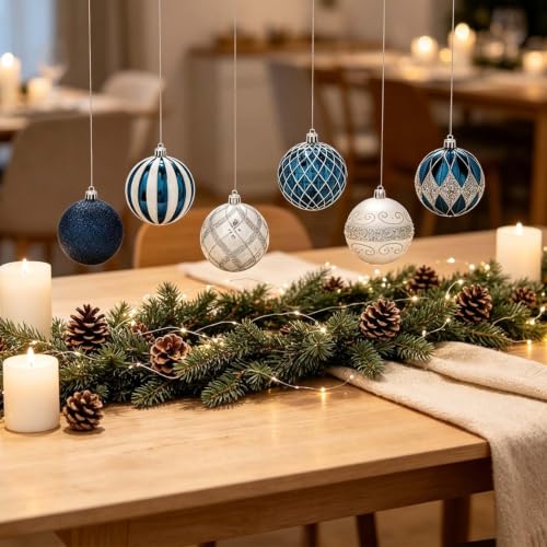 24 Pcs Ball Shaped Christmas Ornaments 2.36In Plastic Balls Shatterproof - image 9