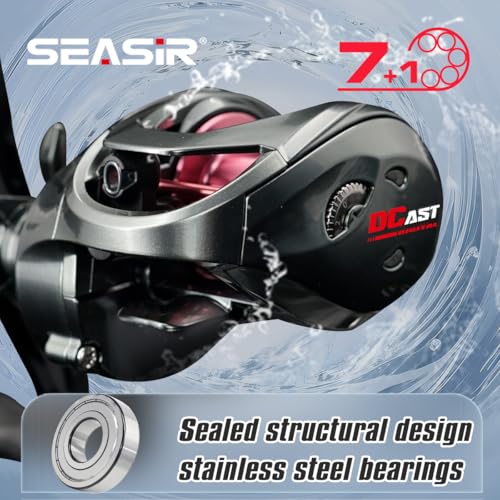 SEASIR DCast Carrete Baitcaster, Control Digital, Ultraligero, Izquierdo miniatura 5