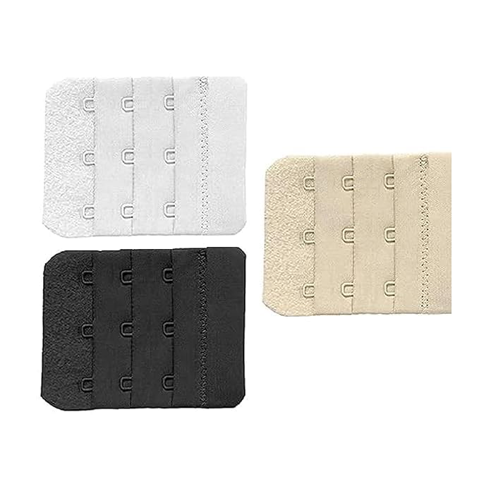 3 Rows 3 Hooks Bra Extender Elastic Bra Band Hook Strap Extensions (Multicolor)-image-17