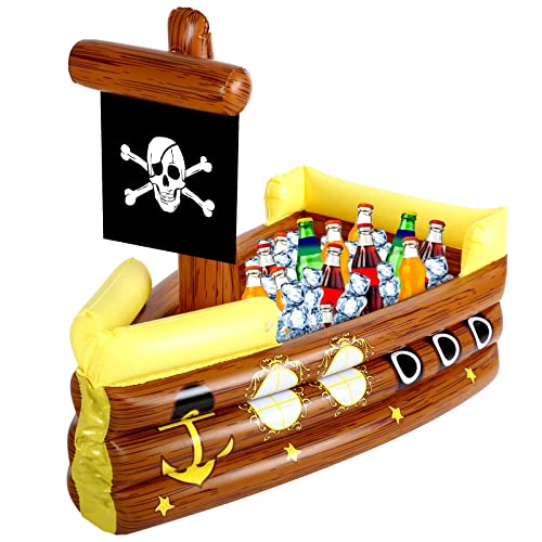Glacière gonflable flottante pirate pour bar de piscine et fêtes estivales