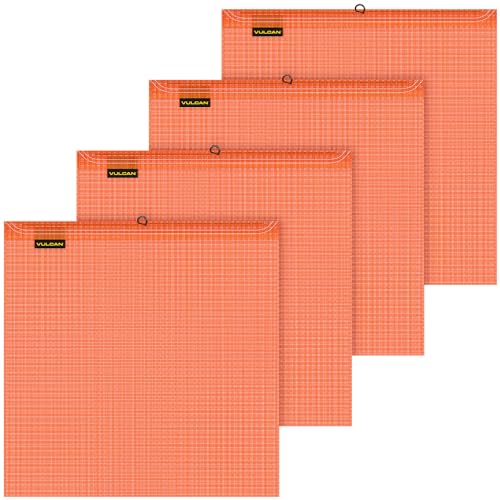 VULCAN Safety Flag with Wire Loop - Bright Orange - Vinyl Coated Polyester Construction - 18 Inch x 18 Inch - 4 Pack